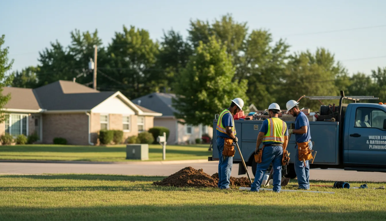 Residential water line and bathroom plumbing service in Orient, IA
